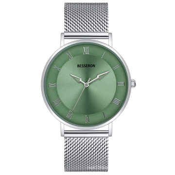 spring new design Customized logo double-layer dial simple stainless steel quartz women's watch